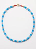 Roxanne Assoulin - Striped Candy Enamel Necklace - Womens - Blue
