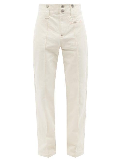 Isabel Marant - Diliroki High-rise Pleated Cotton-twill Trousers - Mens - Cream