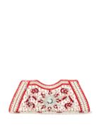 Matchesfashion.com Shrimps - Dallas Crystal, Faux-pearl And Beaded Satin Clutch - Womens - Cream Multi