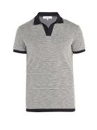 Matchesfashion.com Orlebar Brown - Felix Waffle Knit Polo Shirt - Mens - Navy Multi