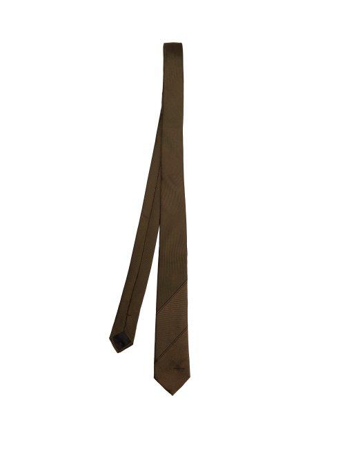 Matchesfashion.com Givenchy - Logo Embroidered Silk Faille Tie - Mens - Black White