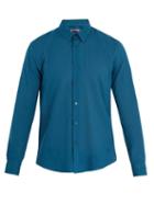 Matchesfashion.com Vilebrequin - Caracal Point Collar Cotton Voile Shirt - Mens - Blue