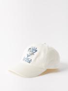 Casablanca - Par Avion-embroidered Cotton Baseball Cap - Mens - White Multi
