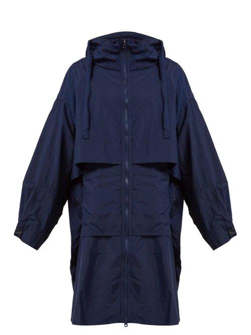 Matchesfashion.com Adidas By Stella Mccartney - Oversized Hooded Technical Jacket - Womens - Dark Blue