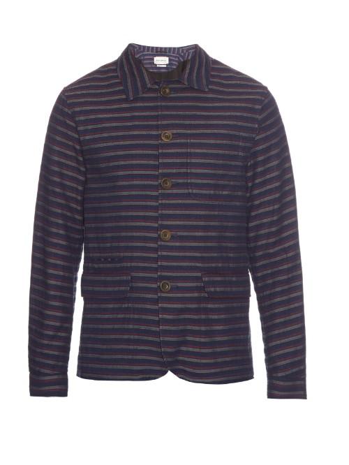 Oliver Spencer Navigator Striped Cotton Jacket