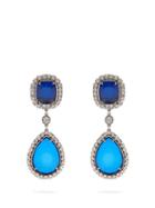 Matchesfashion.com Balenciaga - Crystal Drop Earrings - Womens - Blue