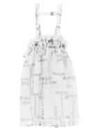 Noir Kei Ninomiya - Logo-print Tulle Pinnafore Midi Dress - Womens - White Black