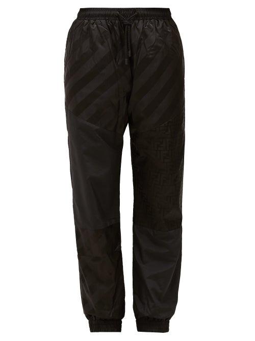 Matchesfashion.com Fendi - Ff-logo Technical-shell Track Pants - Mens - Black