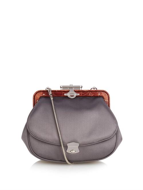Myriam Schaefer James Satin And Crocodile Cross-body Bag