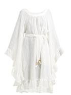 Matchesfashion.com Lisa Marie Fernandez - Anita Bell Sleeve Linen Blend Dress - Womens - White
