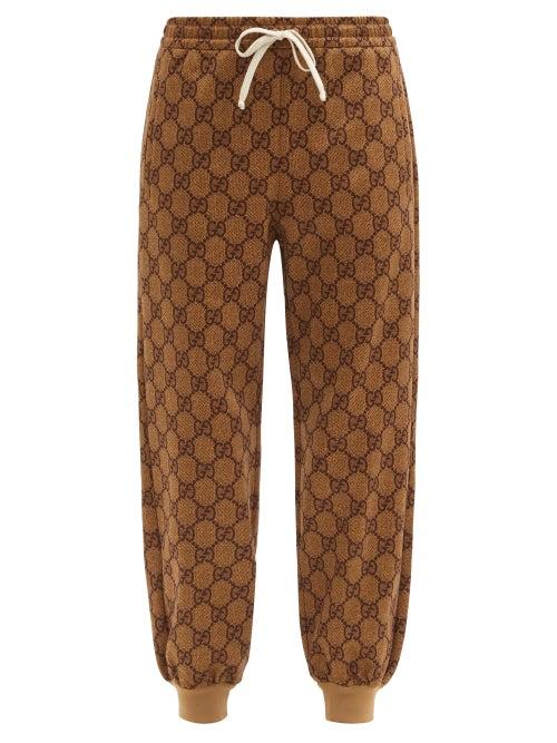Matchesfashion.com Gucci - Gg-print Technical-jersey Track Pants - Womens - Brown Multi