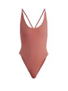 Matchesfashion.com Dos Gardenias - Vicious Scoop Neck Swimsuit - Womens - Pink