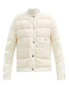 Matchesfashion.com Moncler - Miram Collarless Woven-front Quilted Down Jacket - Womens - Ivory