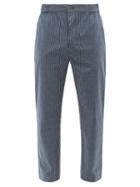 P. Le Moult - Striped Cotton Pyjama Trousers - Mens - Navy
