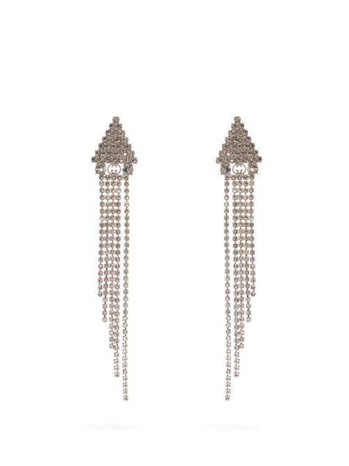 Matchesfashion.com Gucci - Crystal Embellished Drop Earrings - Womens - Crystal