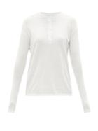 Matchesfashion.com Domi - Organic-cotton Blend Jersey Henley T-shirt - Womens - White