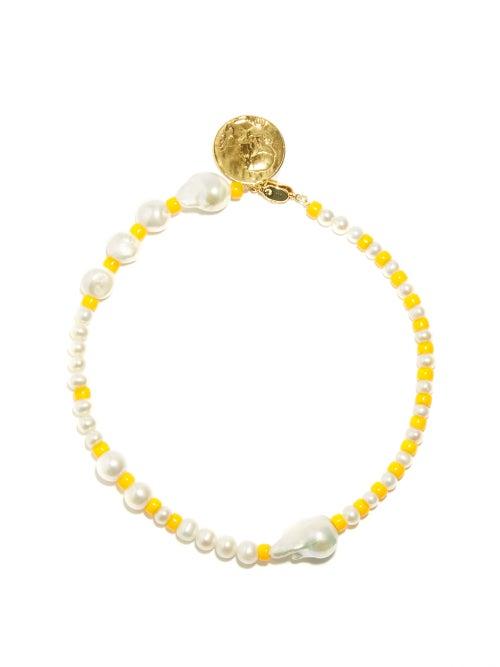 Ladies Jewellery Timeless Pearly - Pearl, Beaded & 24kt Gold-plated Choker - Womens - Pearl