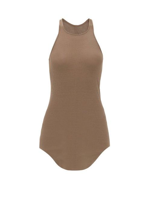 Rick Owens - Curved-hem Ribbed-jersey Tank Top - Womens - Grey