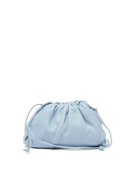 Matchesfashion.com Bottega Veneta - The Pouch Small Leather Cross-body Bag - Womens - Light Blue