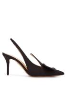 Matchesfashion.com Emilia Wickstead - X Charlotte Olympia Grosgrain Slingback Pumps - Womens - Black