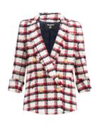 Matchesfashion.com Balmain - Double-breasted Check Wool-blend Tweed Blazer - Womens - Red Multi