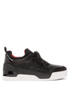 Matchesfashion.com Christian Louboutin - Aurlien Crystal Embellished Leather Trainers - Mens - Black