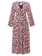 Matchesfashion.com Gl Hrgel - Floral Print Crepe Maxi Dress - Womens - Red White