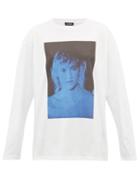 Matchesfashion.com Raf Simons - Blue Velvet Print Cotton Jersey T Shirt - Womens - White