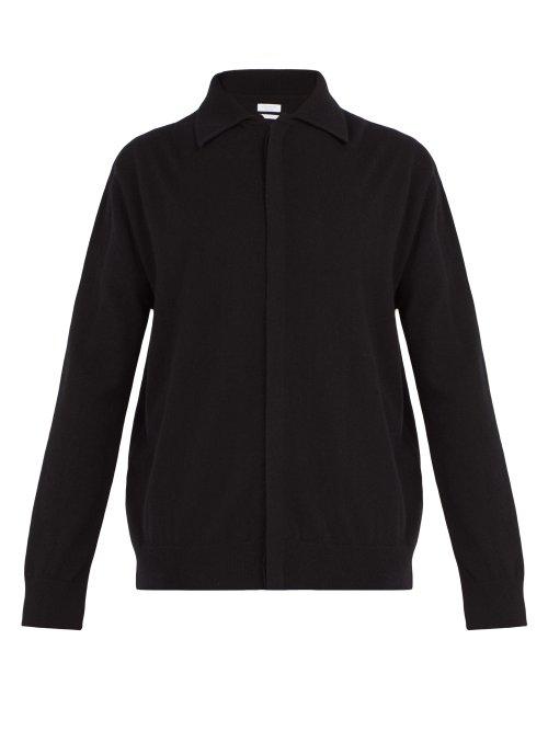 Matchesfashion.com Deveaux - Point Collar Cashmere Cardigan - Mens - Black