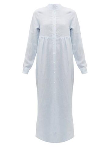 Matchesfashion.com Gioia Bini - Emma Striped Linen Shirtdress - Womens - Blue Stripe