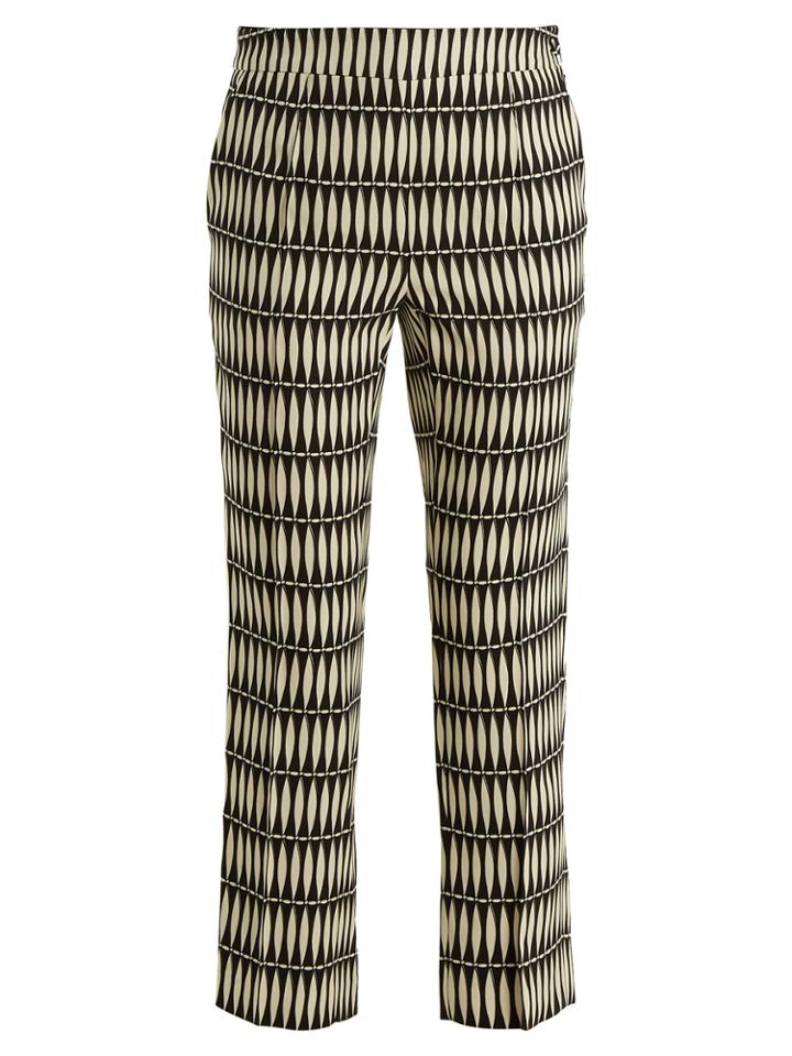 Lanvin Bois Joli-print Slim-leg Cropped Trousers