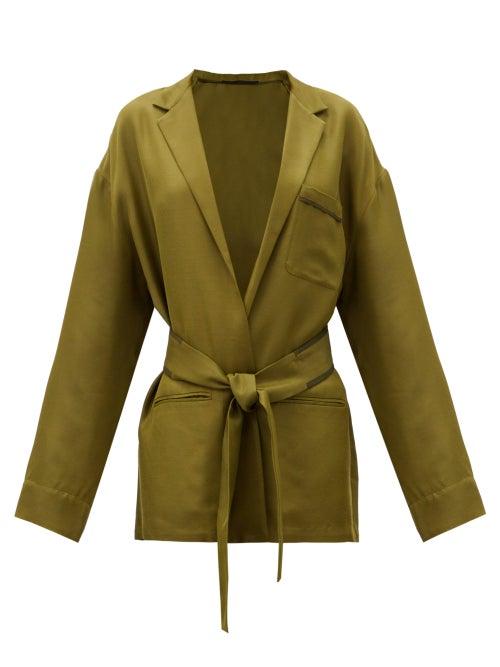 Matchesfashion.com Haider Ackermann - Belted-waist Twill Jacket - Womens - Khaki Multi