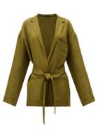 Matchesfashion.com Haider Ackermann - Belted-waist Twill Jacket - Womens - Khaki Multi