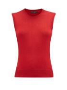 Matchesfashion.com Dolce & Gabbana - Sleeveless Cashmere-blend Sweater - Womens - Red