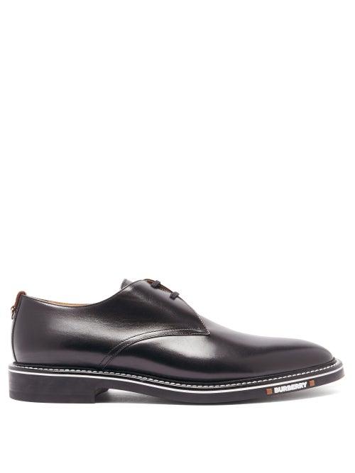 Matchesfashion.com Burberry - Humberton Logo And D-ring Leather Derby Shoes - Mens - Black