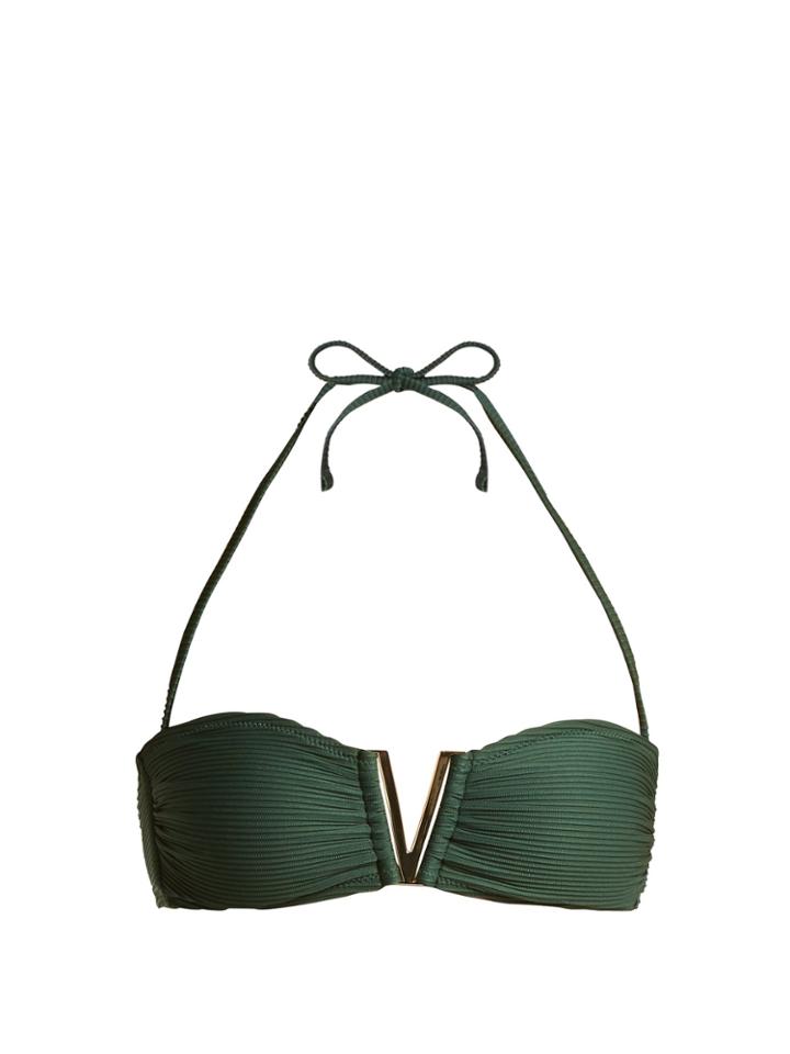 Heidi Klein Polynesia V-bar Ribbed Bikini Top