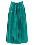 Matchesfashion.com Sies Marjan - Amalia Pvc-coated Satin Skirt - Womens - Green