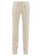 Matchesfashion.com Giuliva Heritage Collection - The Gastone Silk Blend Herringbone Twill Trousers - Womens - Ivory