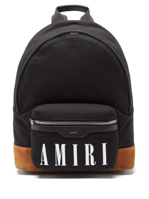 Amiri - Logo-print Canvas Backpack - Mens - Black Multi