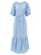 Matchesfashion.com Apiece Apart - Simone Organic-cotton Chambray Midi Dress - Womens - Blue