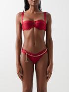 Zimmermann - Pattie Underwired Balconette Bikini Top - Womens - Dark Red