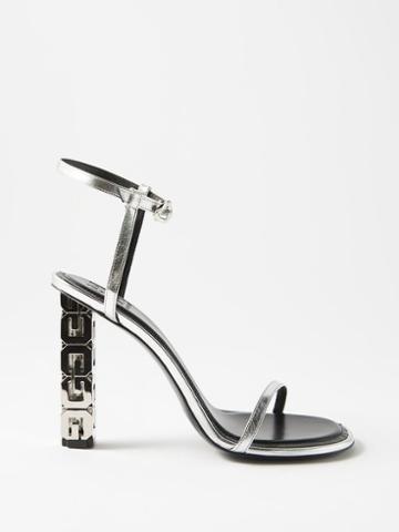 Givenchy - G Cube 105 Crystal-strap Leather Sandals - Womens - Silver