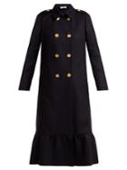 Redvalentino Frilled-hem Wool-blend Double-breasted Coat