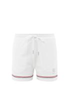 Thom Browne - Tricolour-stripe Ribbed Cotton Shorts - Womens - White