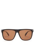 Matchesfashion.com Alexander Mcqueen - Skull Detail D Frame Sunglasses - Mens - Black