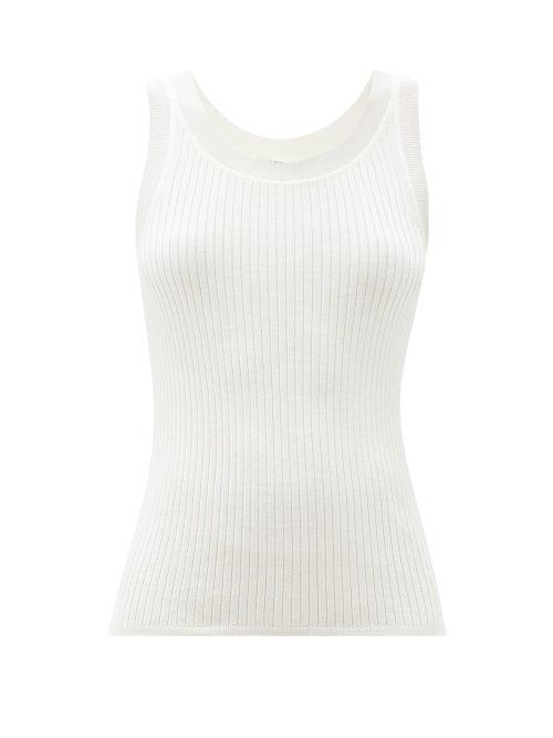 Matchesfashion.com The Row - Aniela Scoop-neck Merino-wool Blend Tank Top - Womens - Ivory