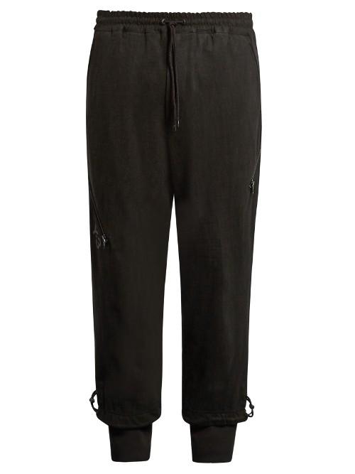Y-3 Dropped-crotch Washed Cotton-jersey Track Pants