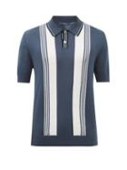 Frescobol Carioca - Francisco Striped Cotton-blend Jersey Polo Shirt - Mens - Navy Multi
