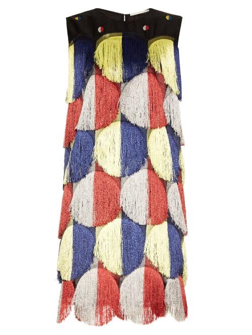 Marco De Vincenzo Tassel Embroidered Organza Dress