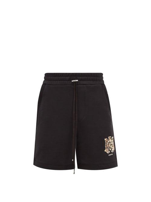 Amiri - Tiger-logo Cotton-jersey Shorts - Mens - Black
